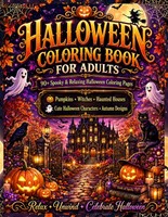 Halloween Malbuch FüR Erwachsene, 90+ Seiten, KüRbisse, Hexen, Gruselig
