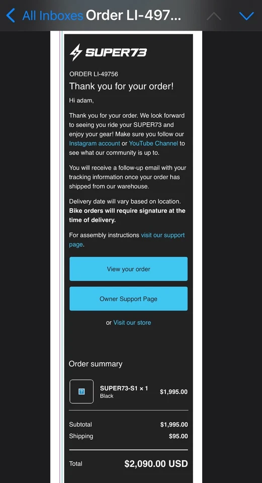 Super73-S1 2021 nuevo negro mate Foto 2 de 4