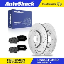 Front Drilled Slotted Brake Rotors Premium Ceramic Pads for Kia Sorento V6