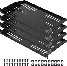 4PCS 1U Server Rack Shelf, Universal Vented Rack Mount Cantilever Tray for 19" N