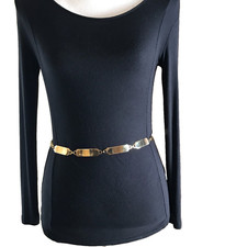 Women's Chain Belt XS-S Gold VTG Mod GoGo Metal Dress Casual Classic Ladies