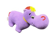 Dakin Dream Pets Vintage Henrien Hippo Purple Red Bows Small Stuffed Animal