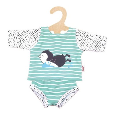 Heless 2118 Swimming Outfit for Dolls in Penguin Dots Design, 2 Pieces with Top