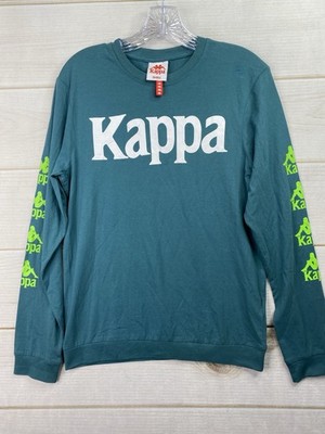 Kappa Long Sleeve T Shirt Mens S Teal Graphic Logo Retro Streetwear Long Sleeve