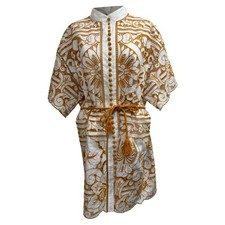 Zimmermann Broderie Anglaise Mini Dress In Mustard  Cotton Women Yellow Size 10