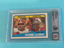 JOE MONTANA Signed 1988 TOPPS Card #215 PASSING LEADERS BAS AUTO 10