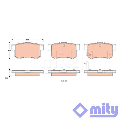 Fits Fiat Sedici 2006-2014 1.6 1.9 D 2.0 Brake Pads Set Rear Mity
