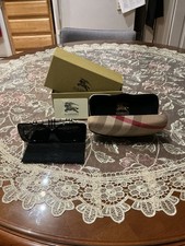 Black Burberry Shades With Plaid Arm