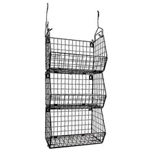 3 Tier Hanging Foldable Wire Baskets Closet Organizer Clothes Shelves Medium