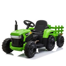 Tobbi 12v Kids Electric Ride On Tractor Cars Vehicle W/ Trailer Battery-powered