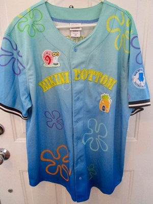 Sponge Bob Bikini Bottom 2XL Blue Men's Baseball Shirt