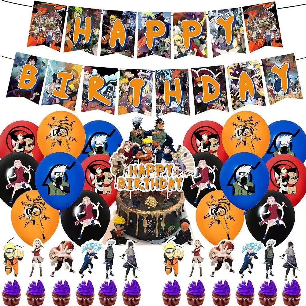 Anime Naruto Shippuden Theme Birthday Party Supplies,Birthday Party Decorate Set