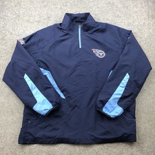 Tennessee Titans Jacket Mens Large Blue NFL Football Pullover Windbreaker Reebok