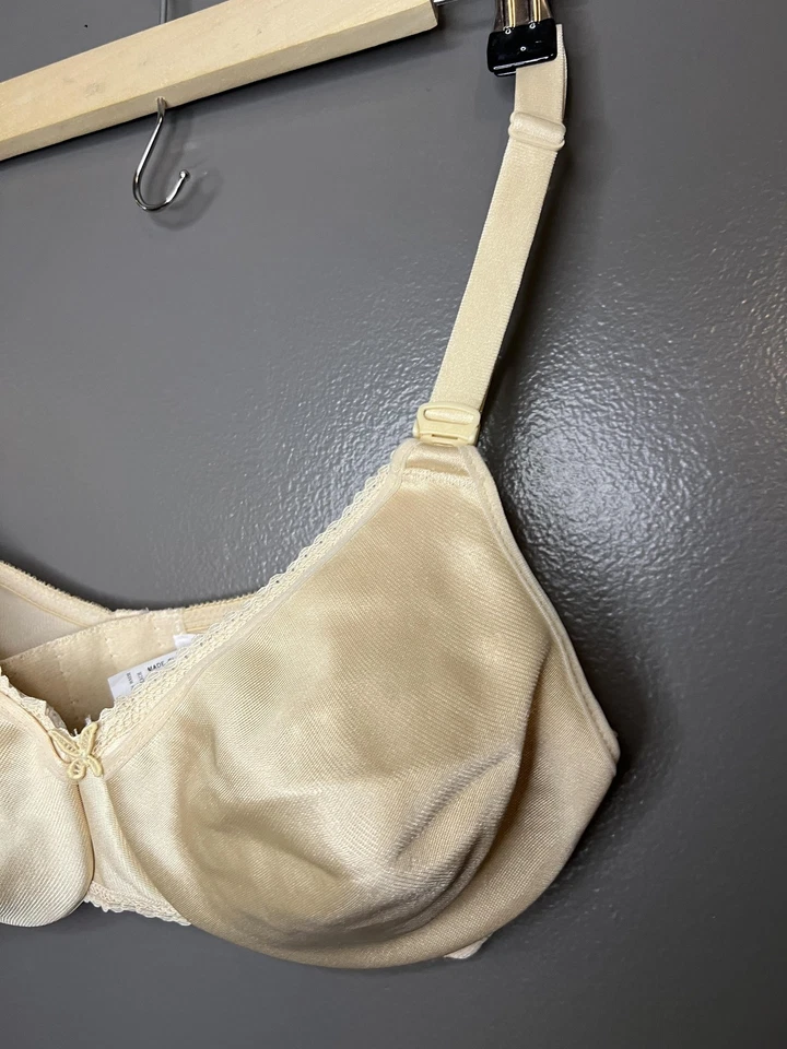 Sujetador de lactancia Lilyette vintage para mujer 34C beige cobertura completa con aros hecho en EE. UU. Foto 3 de 4