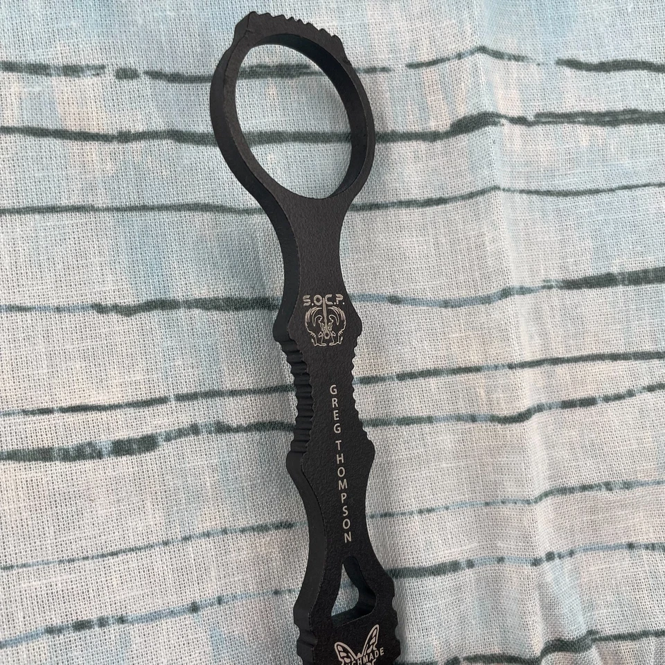 Nuevo cuchillo de hoja fija recubierto negro funda de arena SOCP Dagger 176BKSN hecho en banco Foto 2 de 4