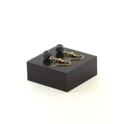 Boucles D'oreilles Pendantes En Perles D'agate Noire Et Perles Tibétaines - Crochets Acier Inox - Marque ThurColas