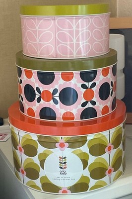 Orla Kiely 3er Set verschachtelte Kuchenformen - Schmetterlingsstiel - Nagelneu & Originalverpackt!