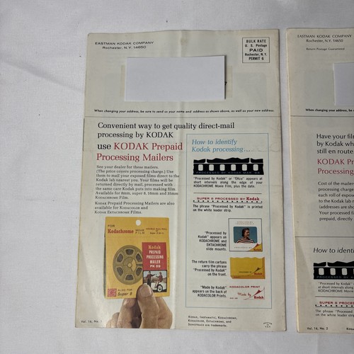 Paire de carnets d'information vintage années 60 film Kodak Eastman Kodak printemps été 1968 - Photo 5/7
