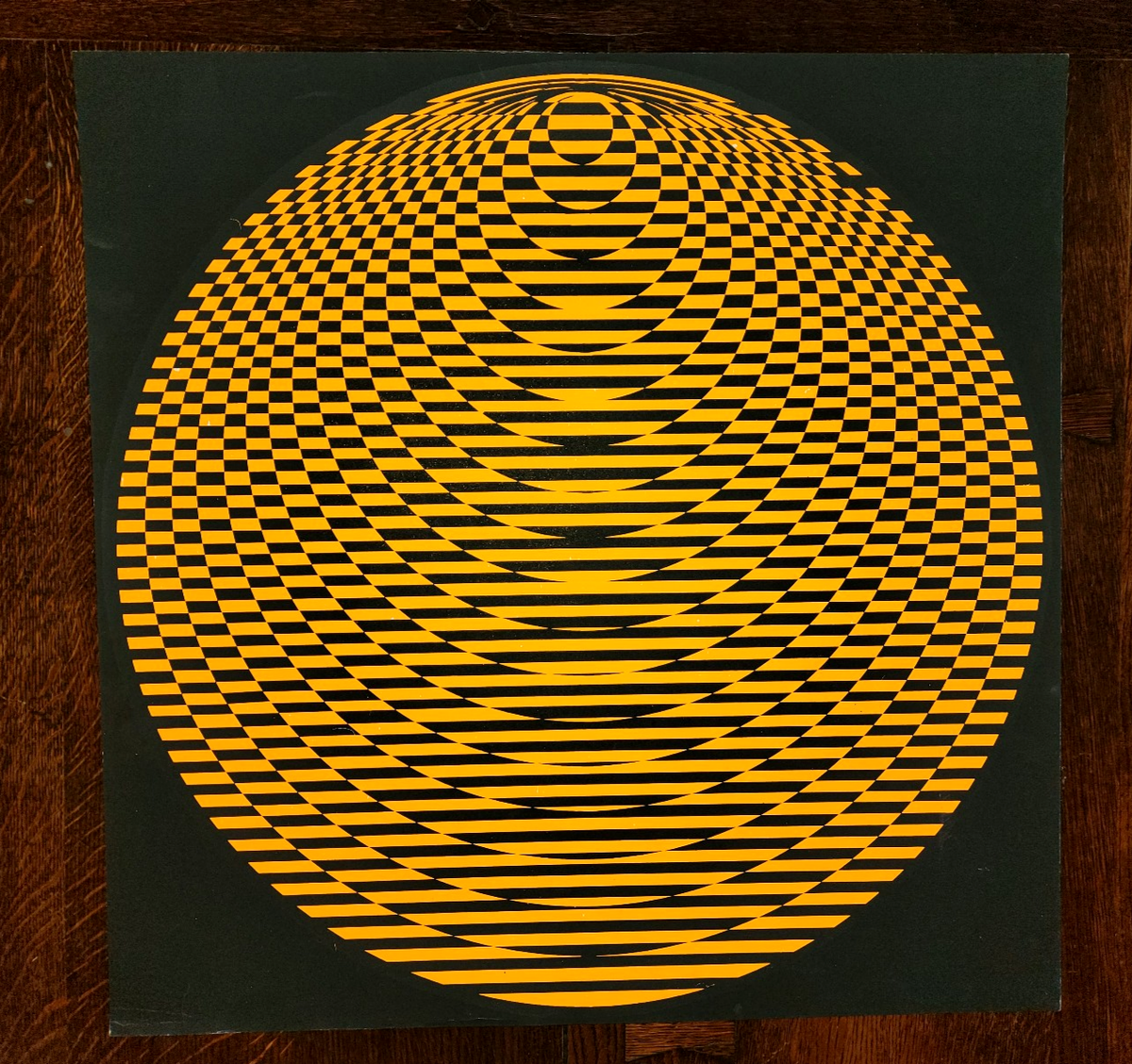 Vintage Op-Art Psychedelic Blacklight Poster Victor Vasarely ? 60s
