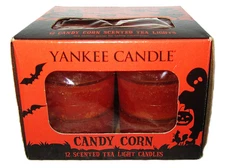 Yankee Candle Retired Halloween "CANDY CORN"~ Box of 12 Tea Lights ~ RARE ~ NEW