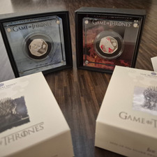 2026 Game of Thrones Ice & Fire Silver Proof Colour 50p Coin Set
