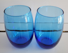 2 CRISTAR SAPPHIRE BLUE STEMLESS WHISKEY OR  ...