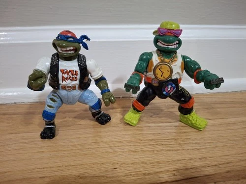 TMNT Yo Rap Mike Raps & Rock N Roll Leo 1991 Playmates Ninja Turtles Vintage