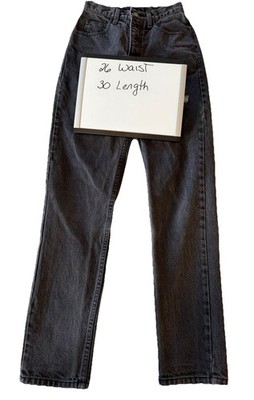 Vintage Guess Jeans Womens 27 Black Denim 90s Narrow Leg Classic Fit Cotton