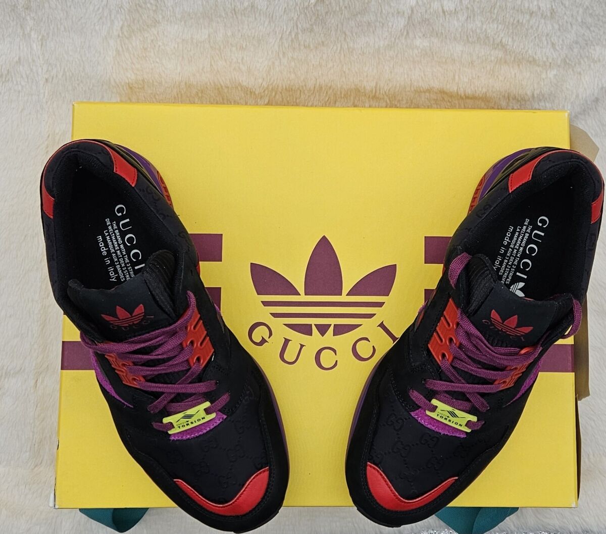 Gucci x Adidas ZX 8000 Mens Trainers Sneakers GG Logo Black Gucci x Adidas ZX 8000 Mens Trainers Sneakers GG Logo Black