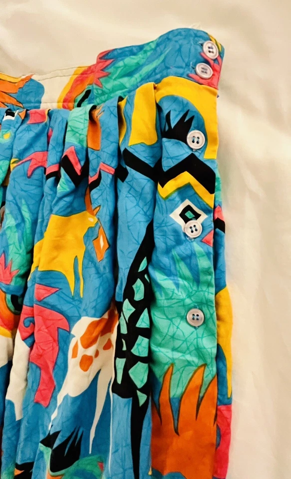 Vintage 80’s colorful safari skirt by Michelle Stuart size 8 - Image 2 of 4