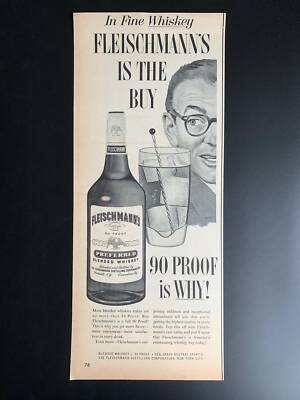 Vintage 1959 Fleischmann s Whiskey Print Ad