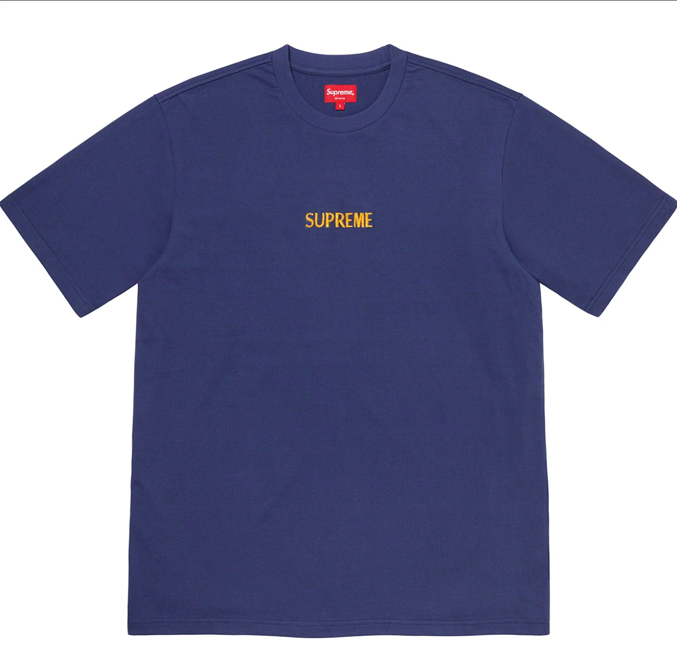 Supreme Bullion Logo S/S Haut lavé bleu marine taille M FW 20KN20