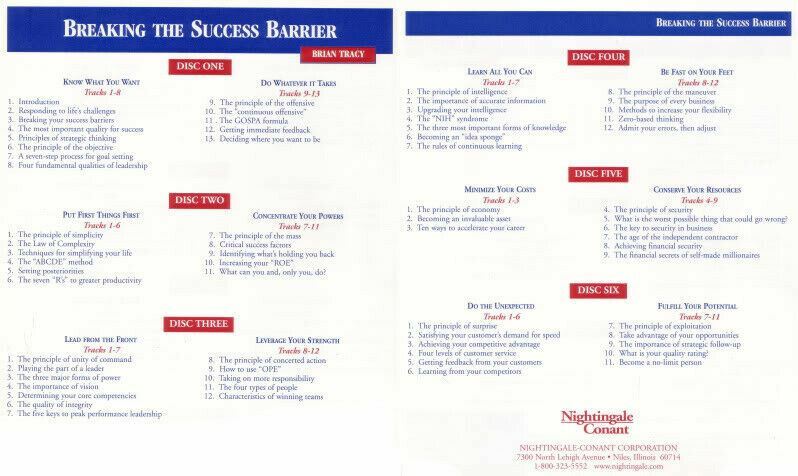 BRIAN TRACY Breaking The Success Barrier (6 CD Audio Set) UNABRIDGED