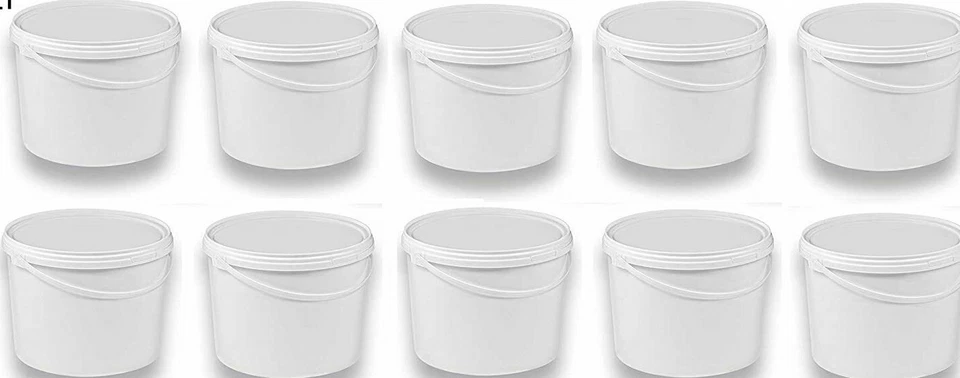 SILPLAST 10 x 10 L Eimer mit Deckel Futterbehälter Hobbock Leereimer weiß Kunststoffeir K