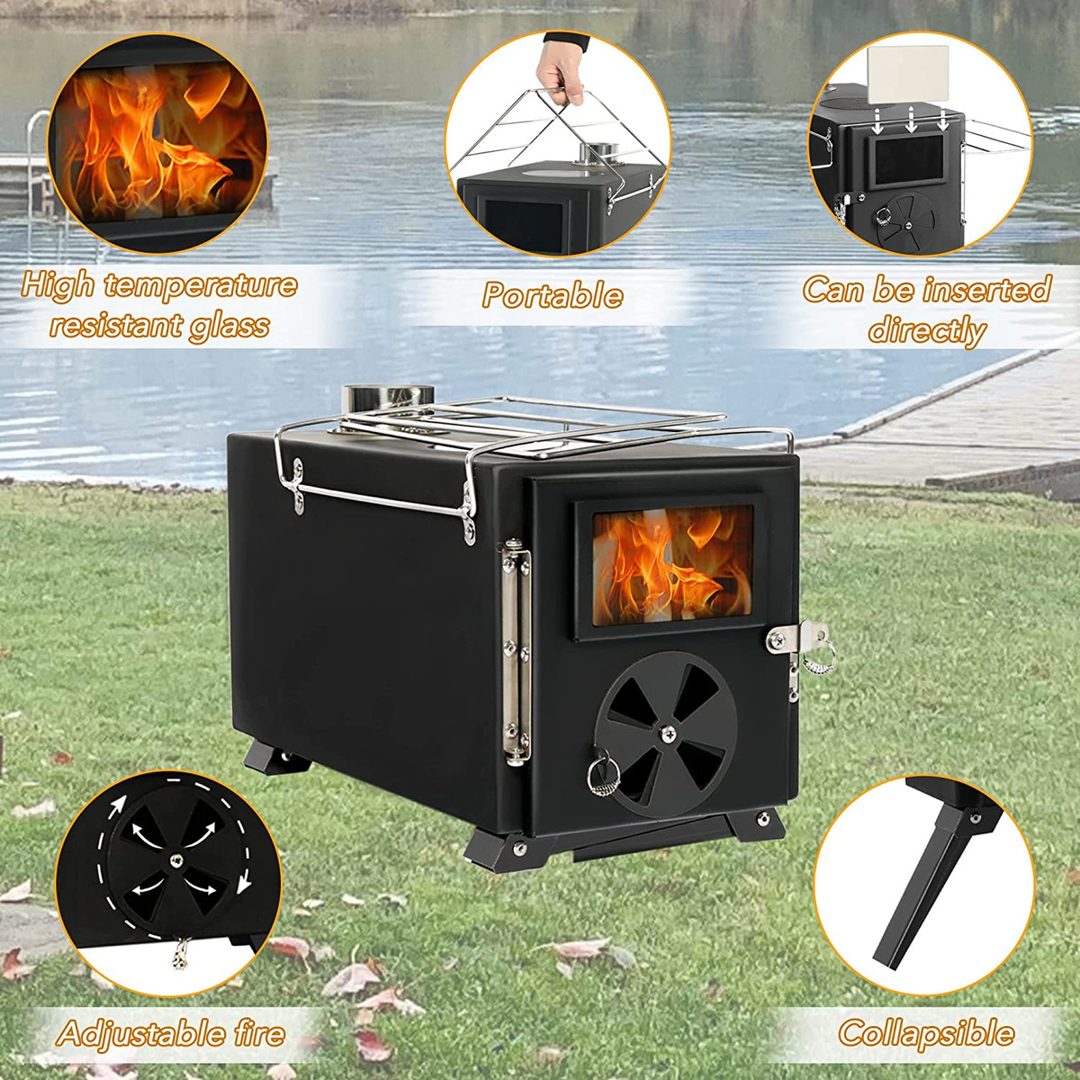 OKL Tent Camping Stove, Outdoor Portable Storage Wood Stove, Heating Burner  Stov | eBay