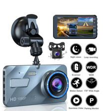 Screen Dash Cam 4" 1080P Dual Lens Car DVR Recorder Front and Rear Camera