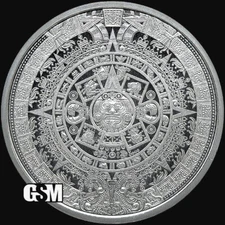 1/2 TROY OZ .999 FINE SILVER GSM AZTEC CALENDAR ROUND – BRILLIANT UNCIRCULATED
