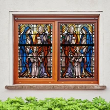 3D Flower Family O612 Window Film Print Sticker Cling Stained Glass UV Block Am