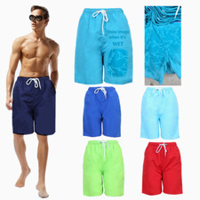 Men Summer Beach Pants Quick Dry Mesh Lining Magic Cloth Swim Trunks Surf Shorts