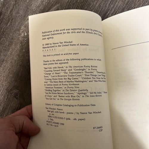 BAD GIRL WITH HAWK: POEMS By Van Nance Winckel - Picture 5 of 5