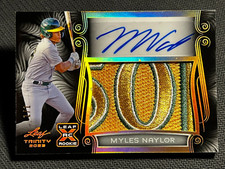 2023 Leaf Trinity AWESOME !! Game used PATCH ROOKIE AUTO Myles Naylor 1/1