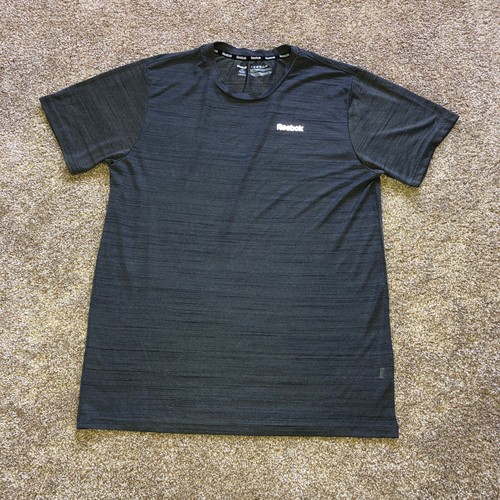 Reebok Workout Cross Fit Dark Gray Shirt Mens Size Large - Afbeelding 4 van 12