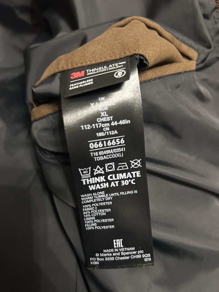 MARKS & SPENCER BROWN THINSULATE BODY WARMER GILET MENS SIZE XL eBay