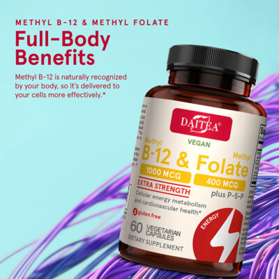 B-12 1000 MCG Und Folsäure 400 MCG Kapseln Herz-Kreislauf-Gesundheit
