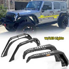 Textured Steel Front / Rear Fender Flares For 2007-2018 Jeep Wrangler JK JKU