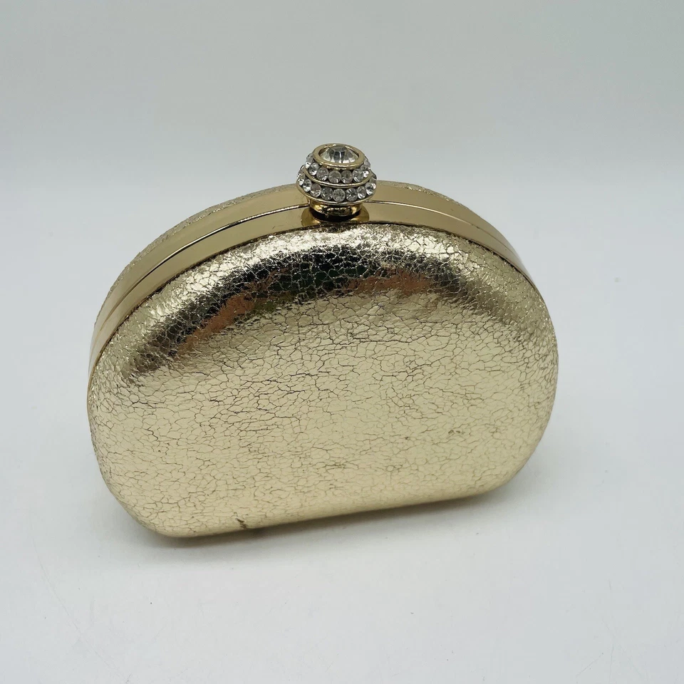 Bolso sin asas Jessica Simpson dorado embragues noche boda bolso sin asas 51/2"x41/2"x21/4 Foto 2 de 4