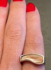 Vintage Abalone Shell 925 Sterling Ring SZ 8.5