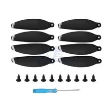 8pcs Low-Noise Propellers Blades RC Drone Props Black & Silver For DJI Mini 4K