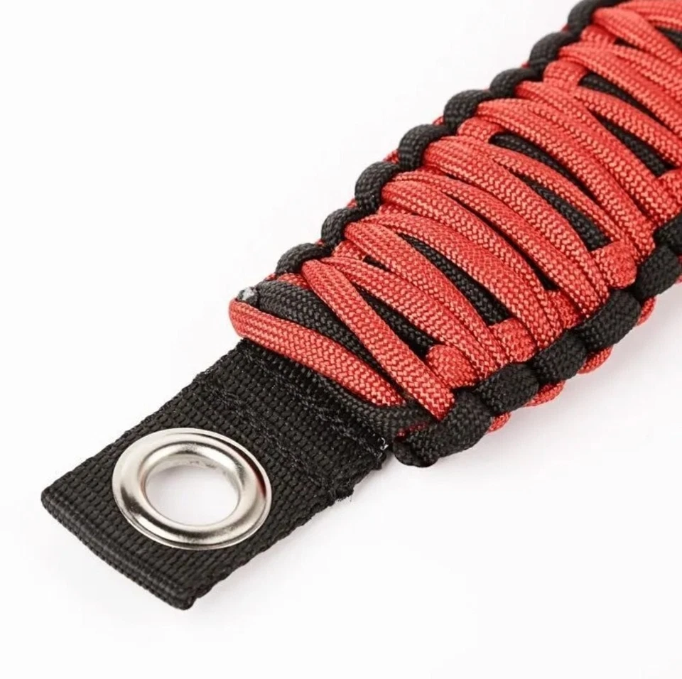 Rugged Ridge Paracord A-Pillar Grab Handle Red Fits 07-18 Jeep Wrangler JK - Image 2 of 2