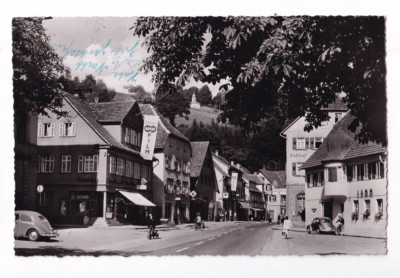 Adox + AGFA Advertising in Altensteig 1959: Street Shops and 2 VW Beetle, SW